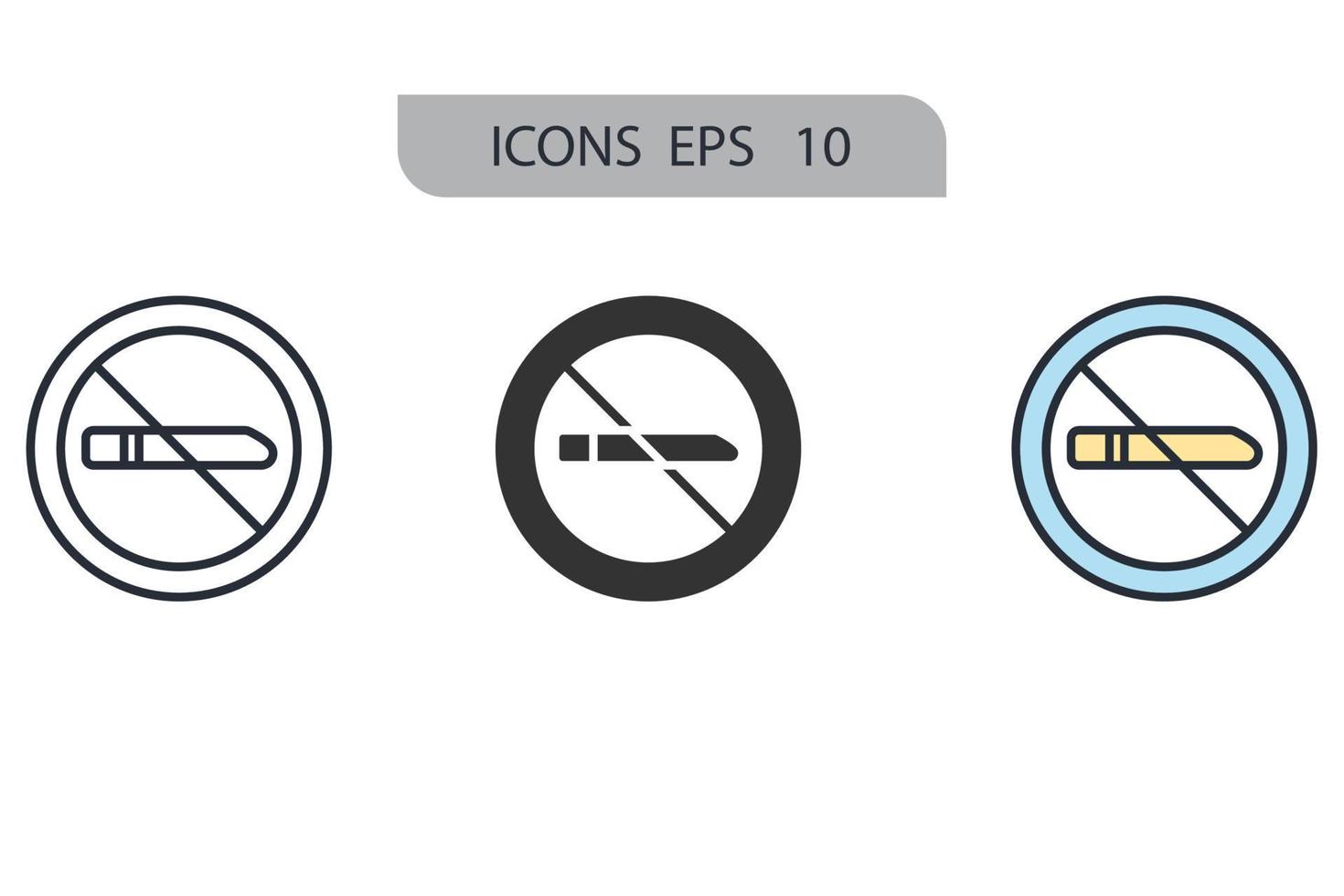 no smoking icons  symbol vector elements for infographic web