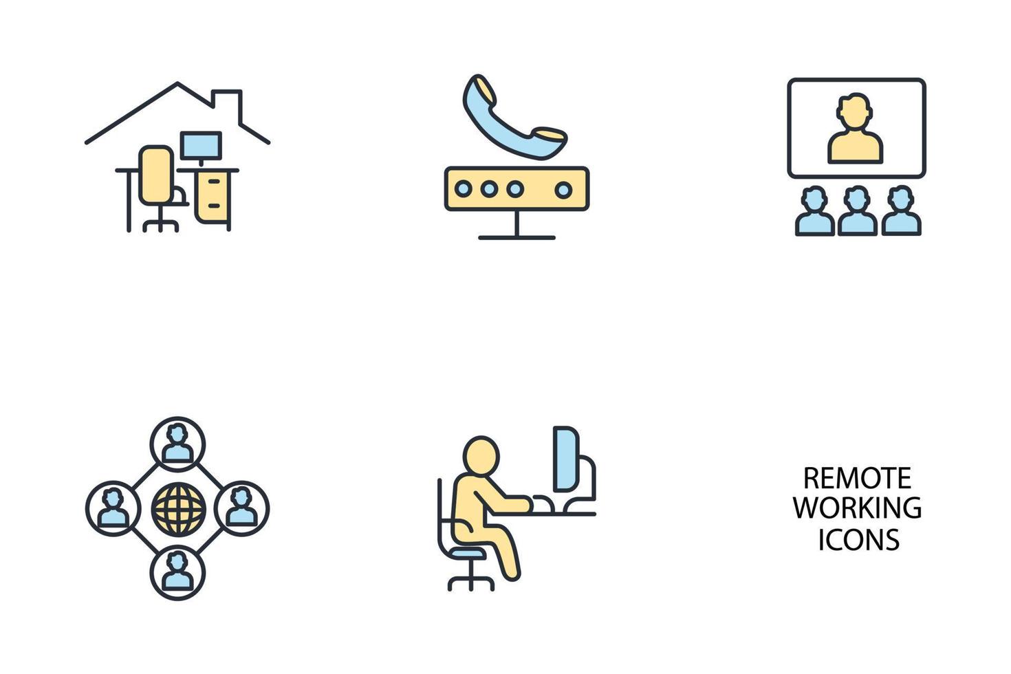 smart working from home icons set . smart working from home pack symbol vector elements for infographic web
