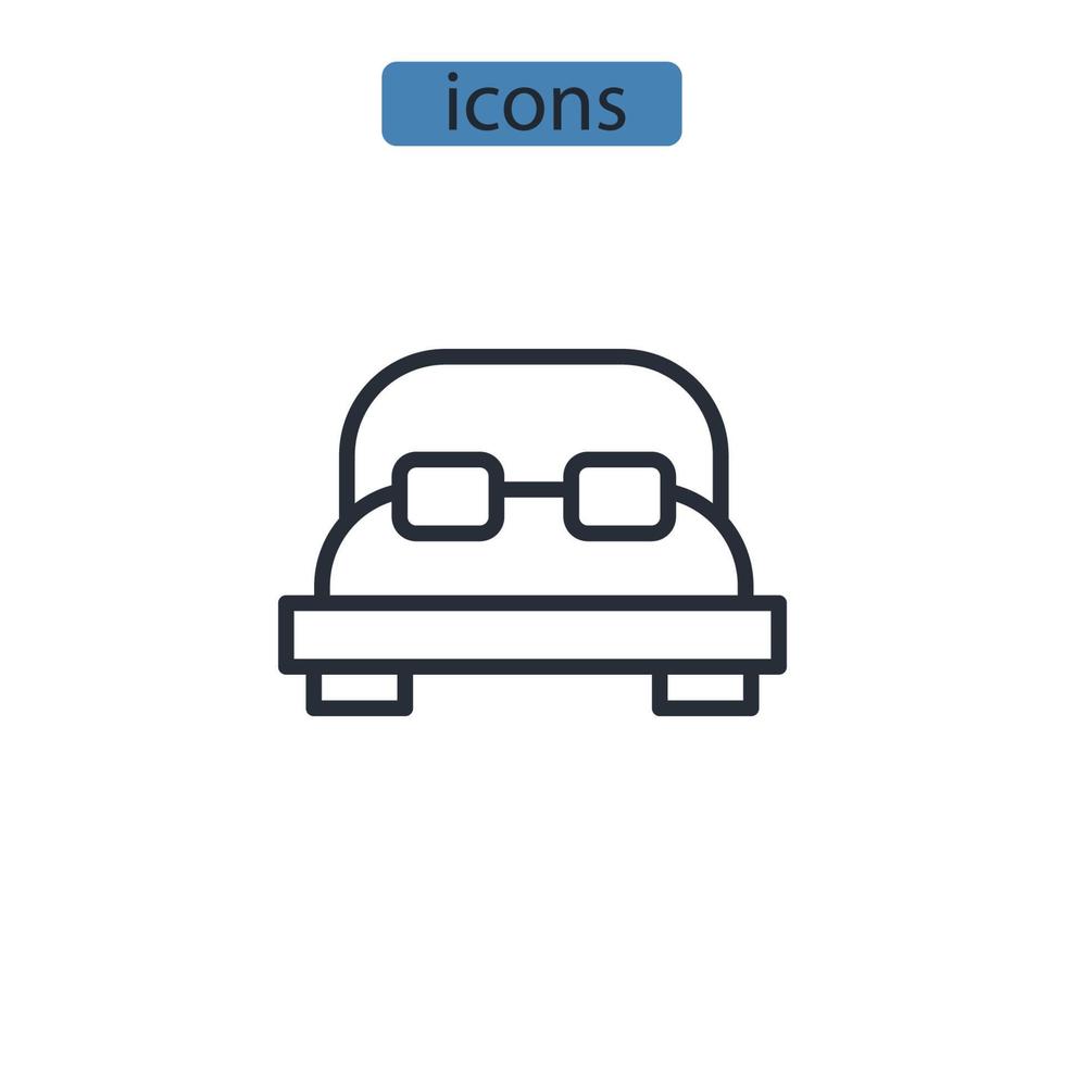 iconos de habitaciones símbolo elementos vectoriales para web infográfico vector