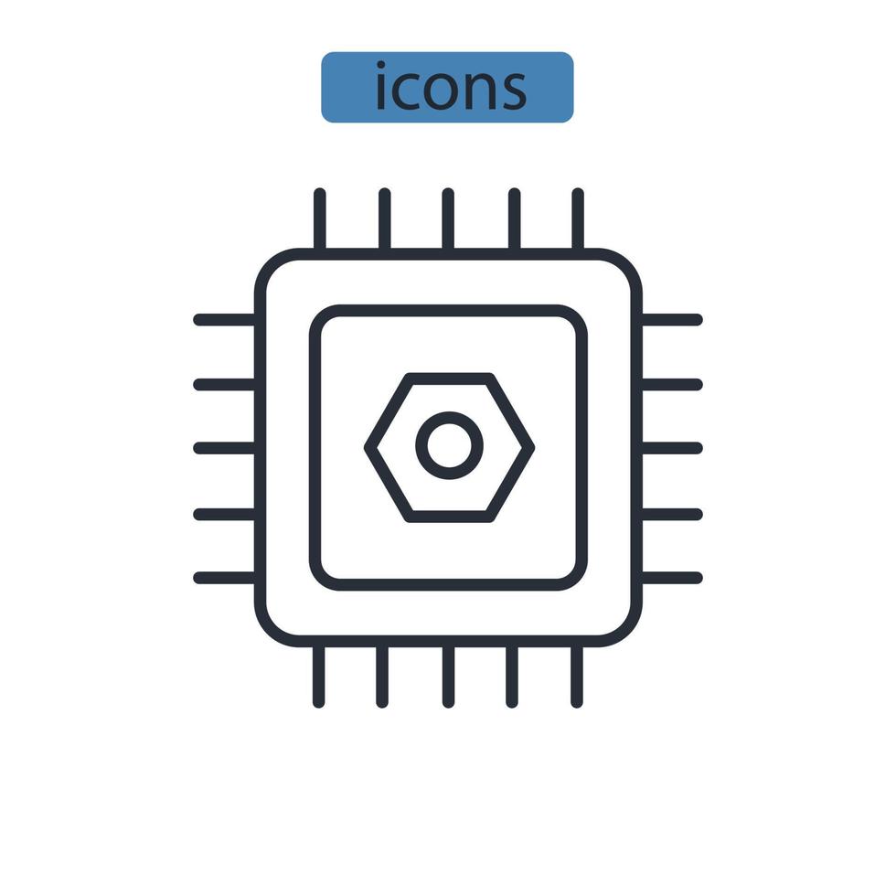 bios chip iconos símbolo elementos vectoriales para infografía web vector