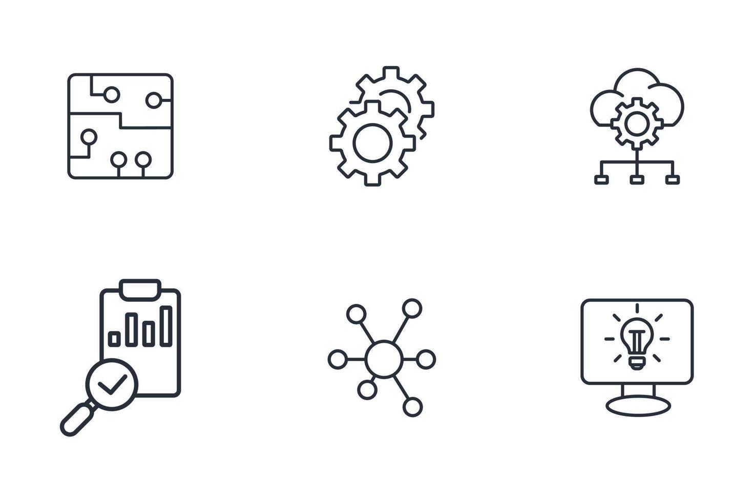 sobre el conjunto de iconos de aprendizaje automático. sobre elementos de vector de símbolo de paquete de aprendizaje automático para web de infografía