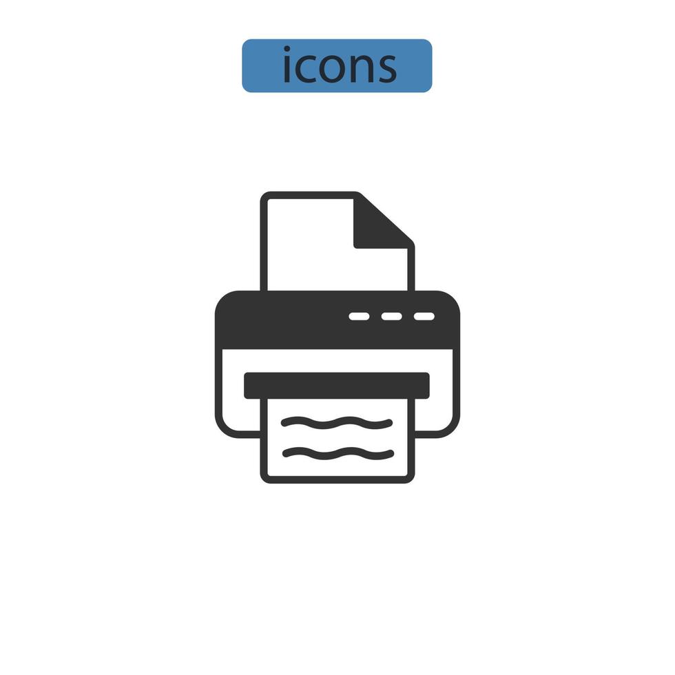 Printer icons  symbol vector elements for infographic web