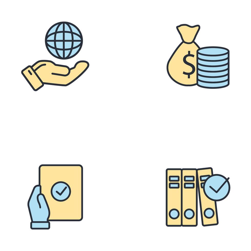 IFRS. International Financial Reporting Standards icons set .  IFRS. International Financial Reporting Standards pack symbol vector elements for infographic web