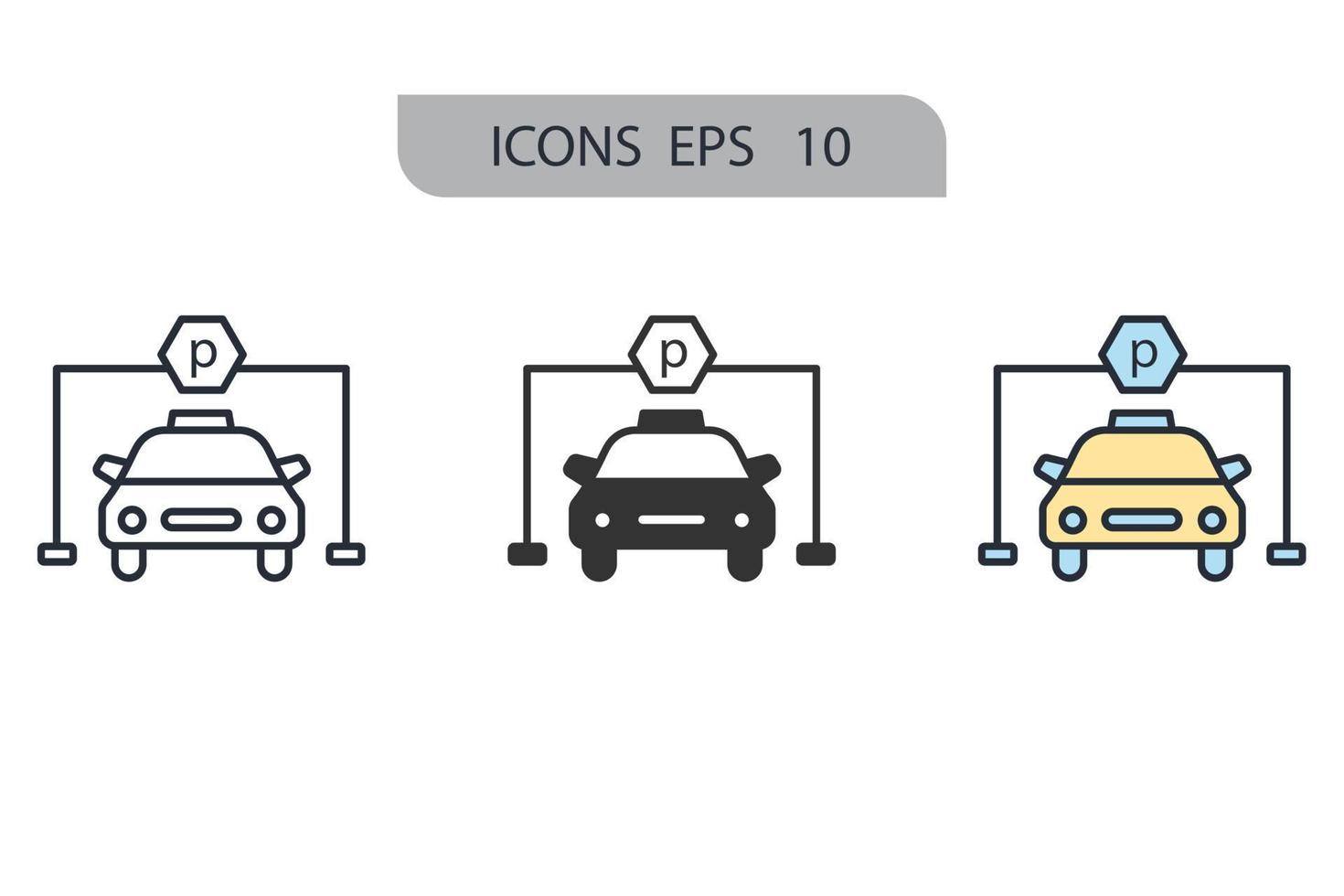 Parking icons  symbol vector elements for infographic web
