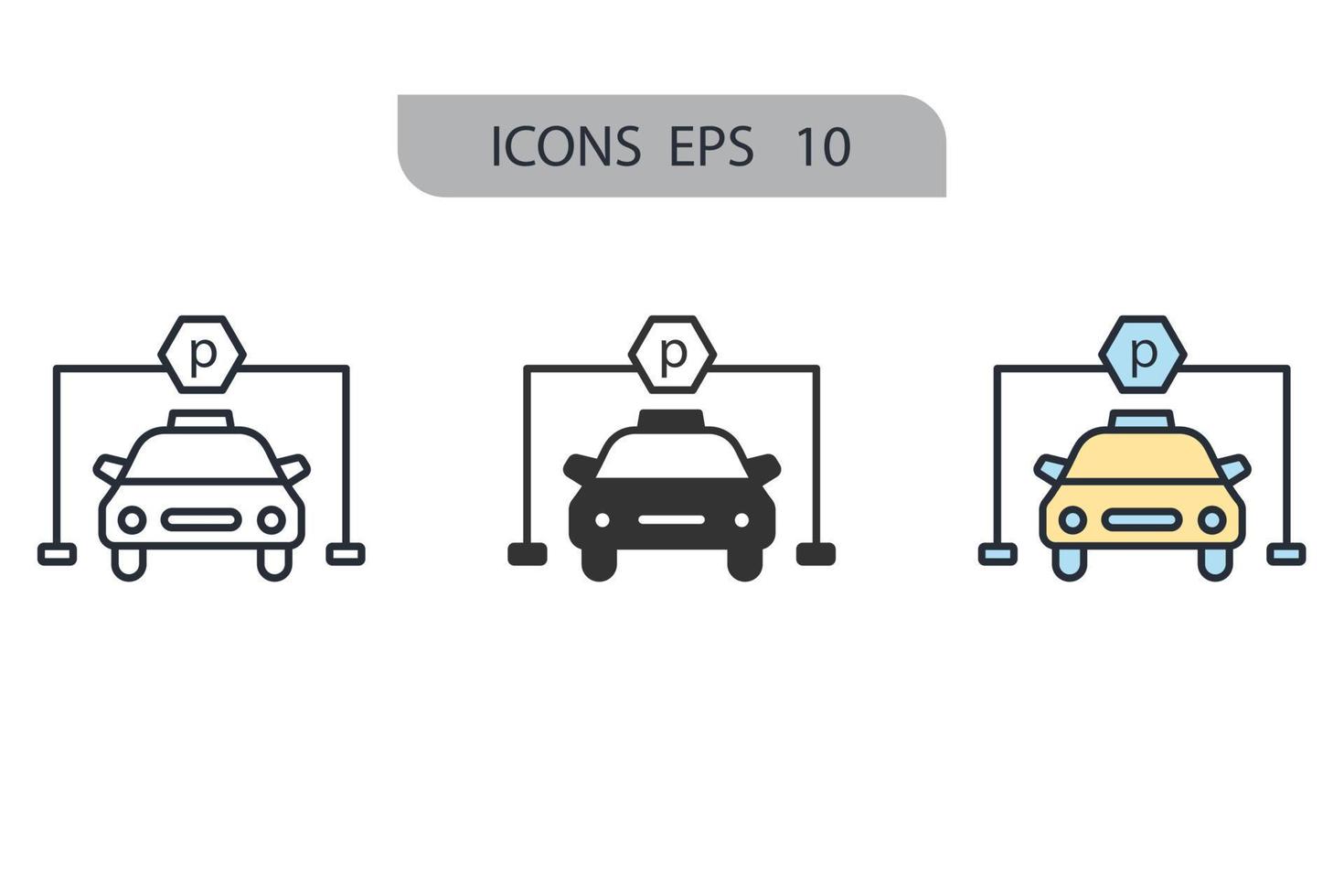 iconos de estacionamiento símbolo elementos vectoriales para web infográfico vector