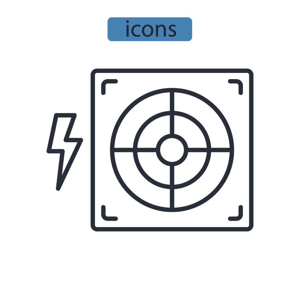 power supply icons symbol vector elements for infographic web