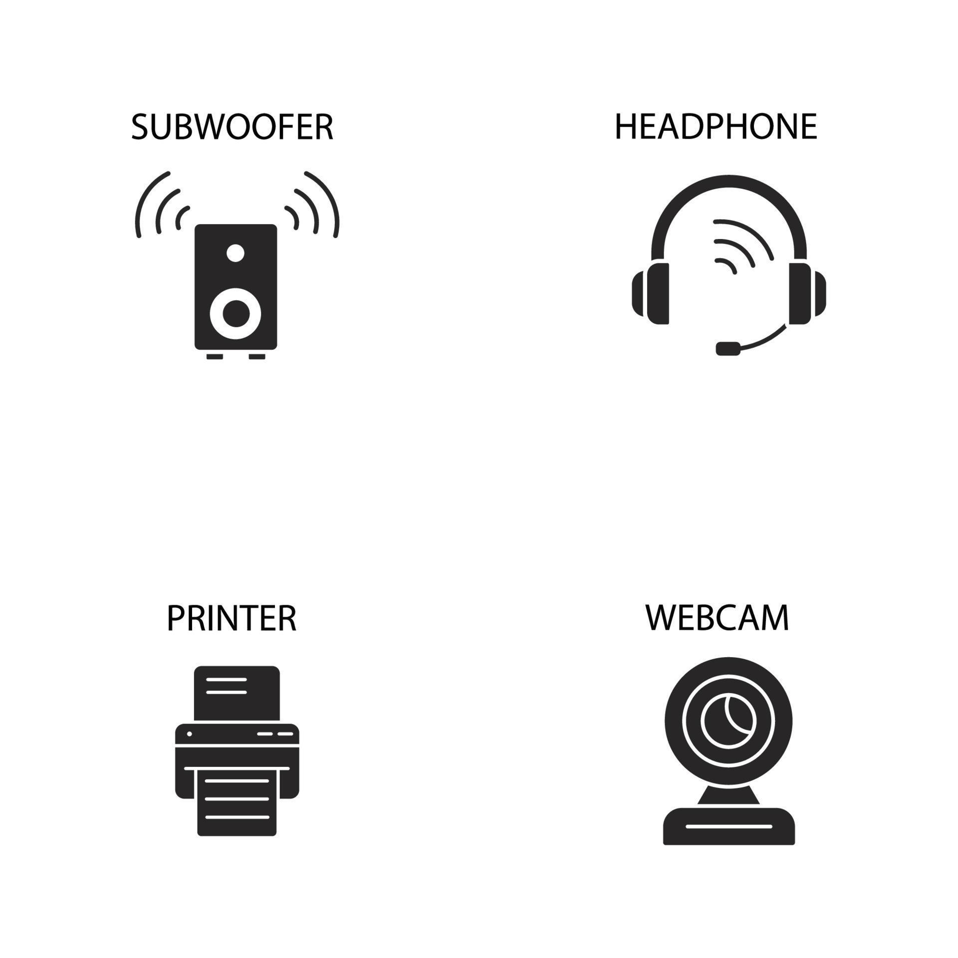 computer components icons set . computer components pack symbol vector