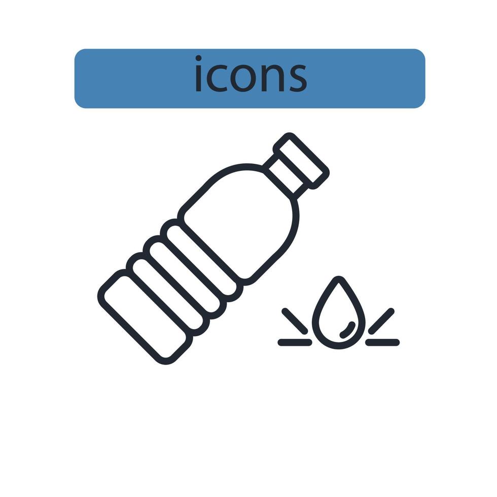 iconos de botellas de agua símbolo elementos vectoriales para web infográfico vector