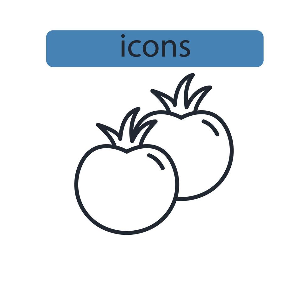 Tomato icons symbol vector elements for infographic web