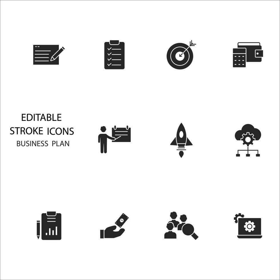 business plan icons set . business plan pack symbol vector elements for infographic web