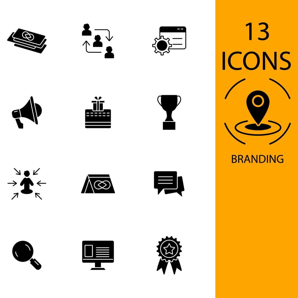 Branding icons set . Branding pack symbol vector elements for infographic web