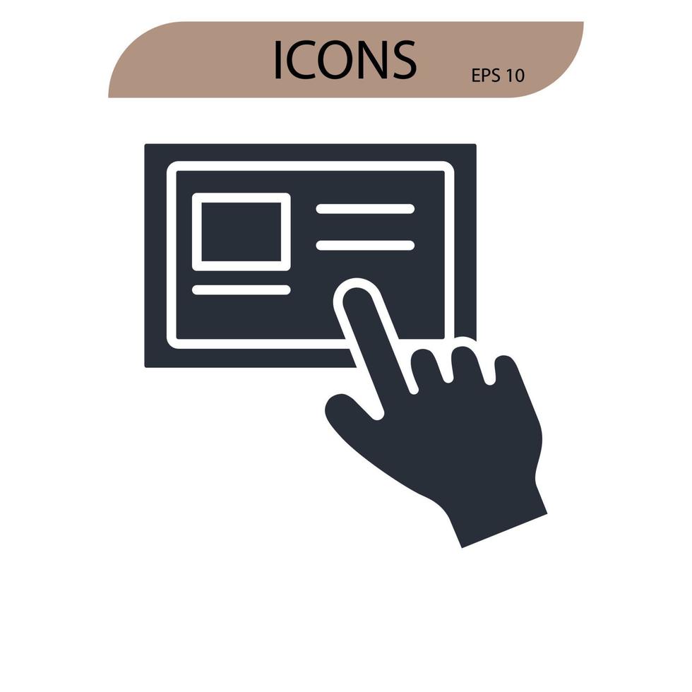 iconos de publicidad símbolo elementos vectoriales para web infográfico vector