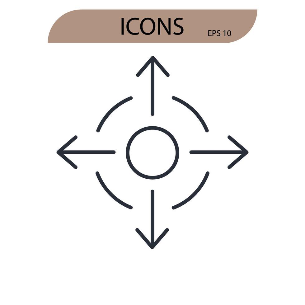 extender iconos símbolo elementos vectoriales para infografía web vector