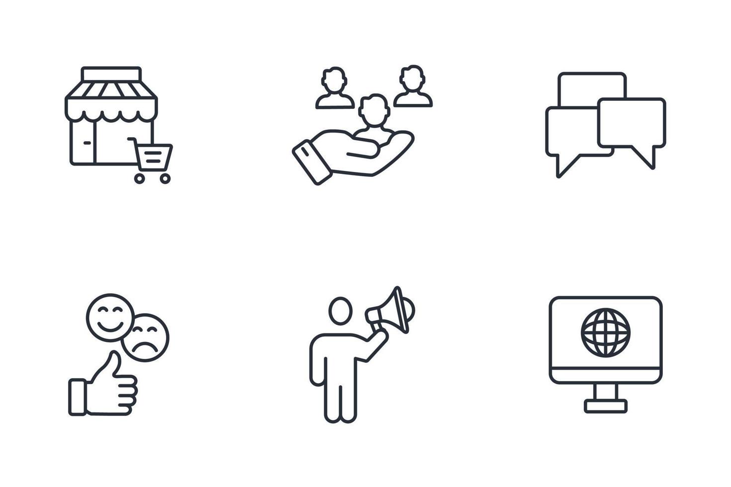 B2C, business to consumer icons set . B2C, business to consumer pack symbol vector elements for infographic web