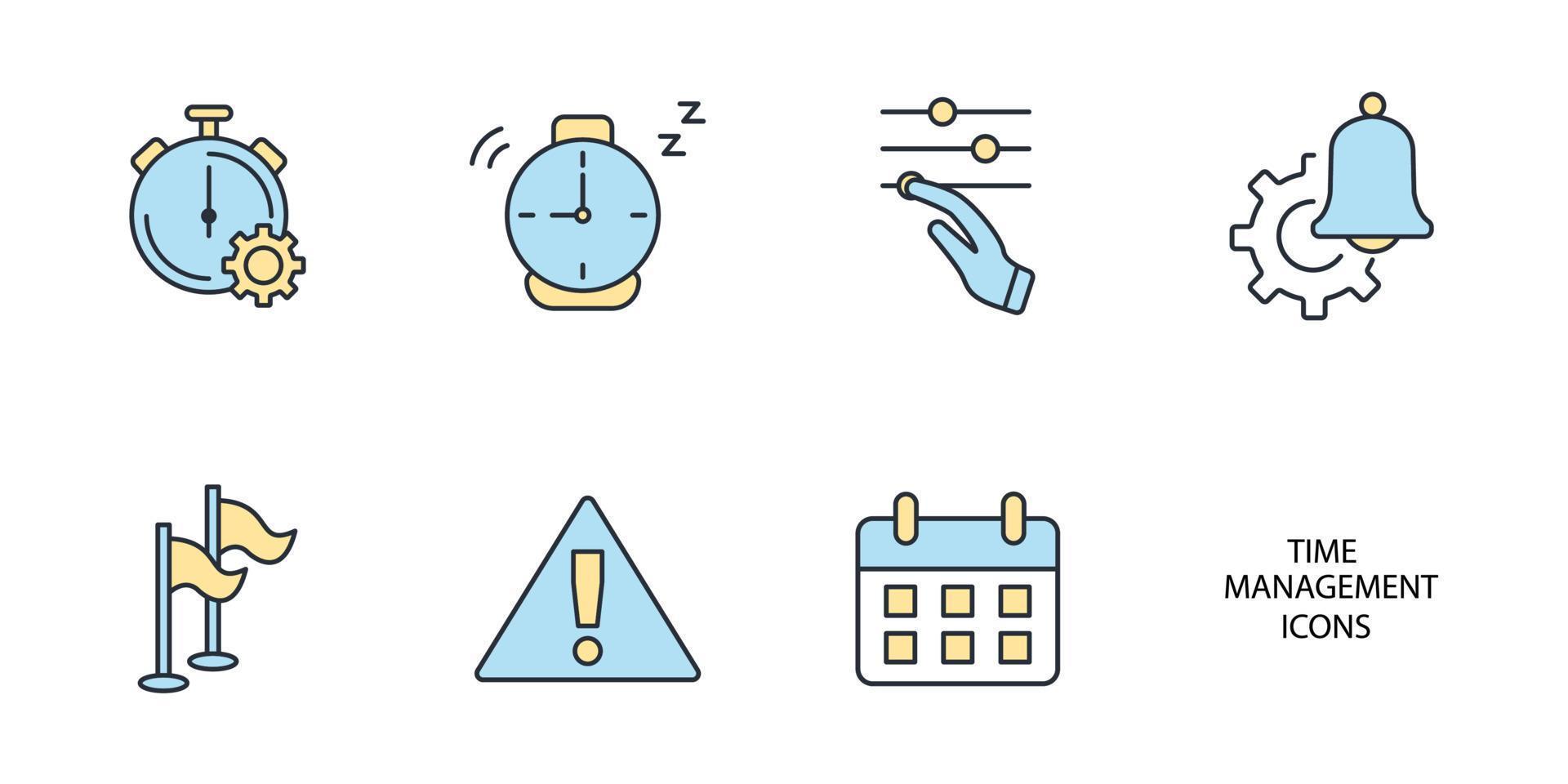 time management icons set . time management pack symbol vector elements for infographic web