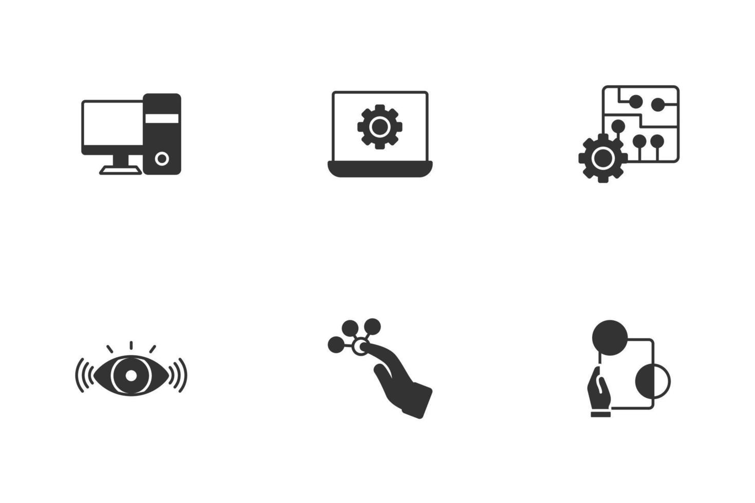 Augmented reality icons set .   Augmented reality pack symbol vector elements for infographic web