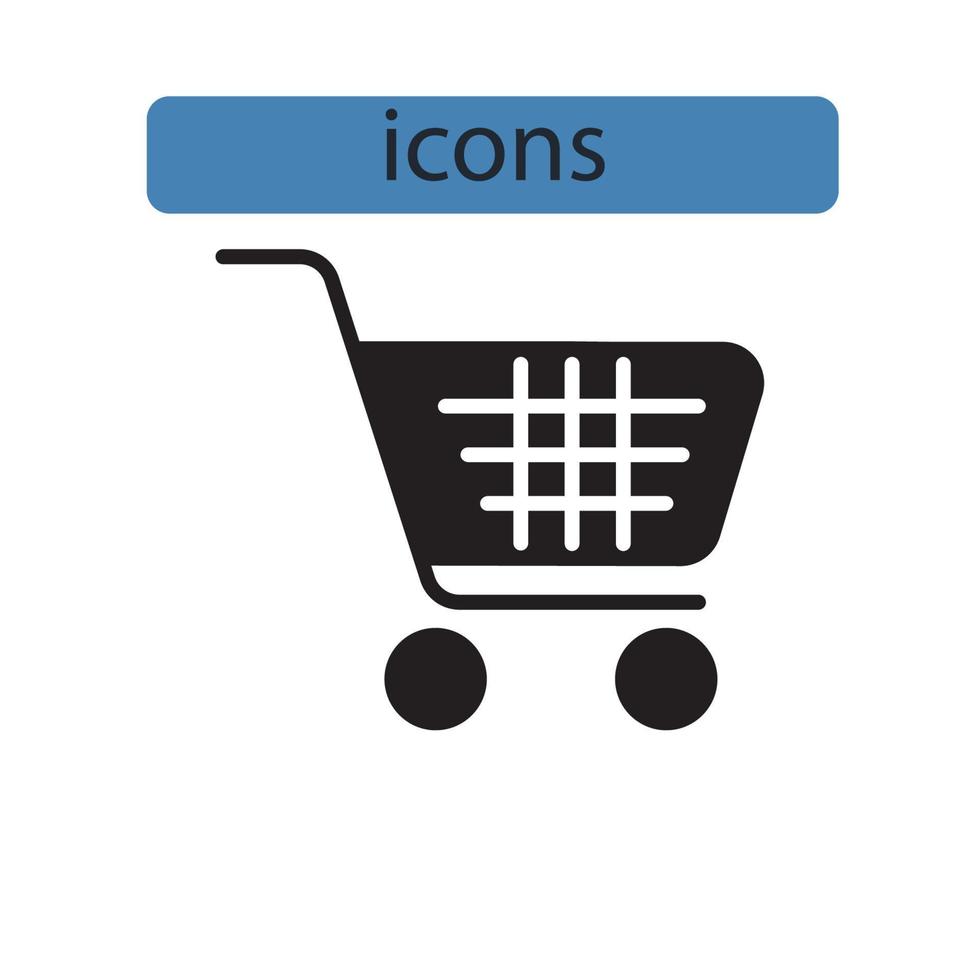 cestas de la compra iconos símbolo elementos vectoriales para infografía web vector