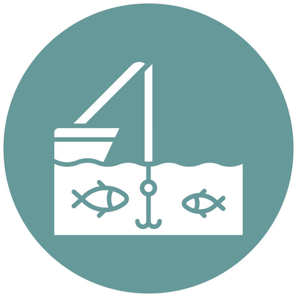 Deep Sea Fishing Icon Style vector