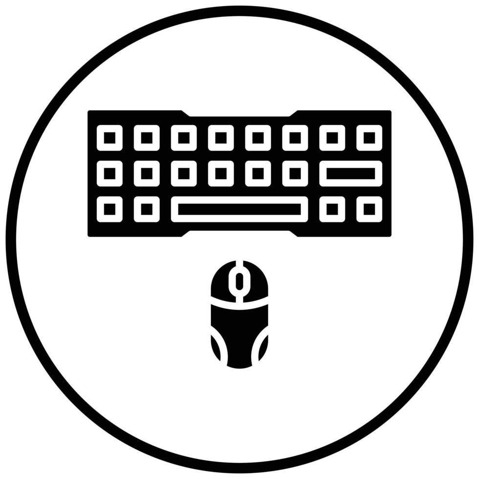 Gaming Keyboard And Mouse Icon Style vector