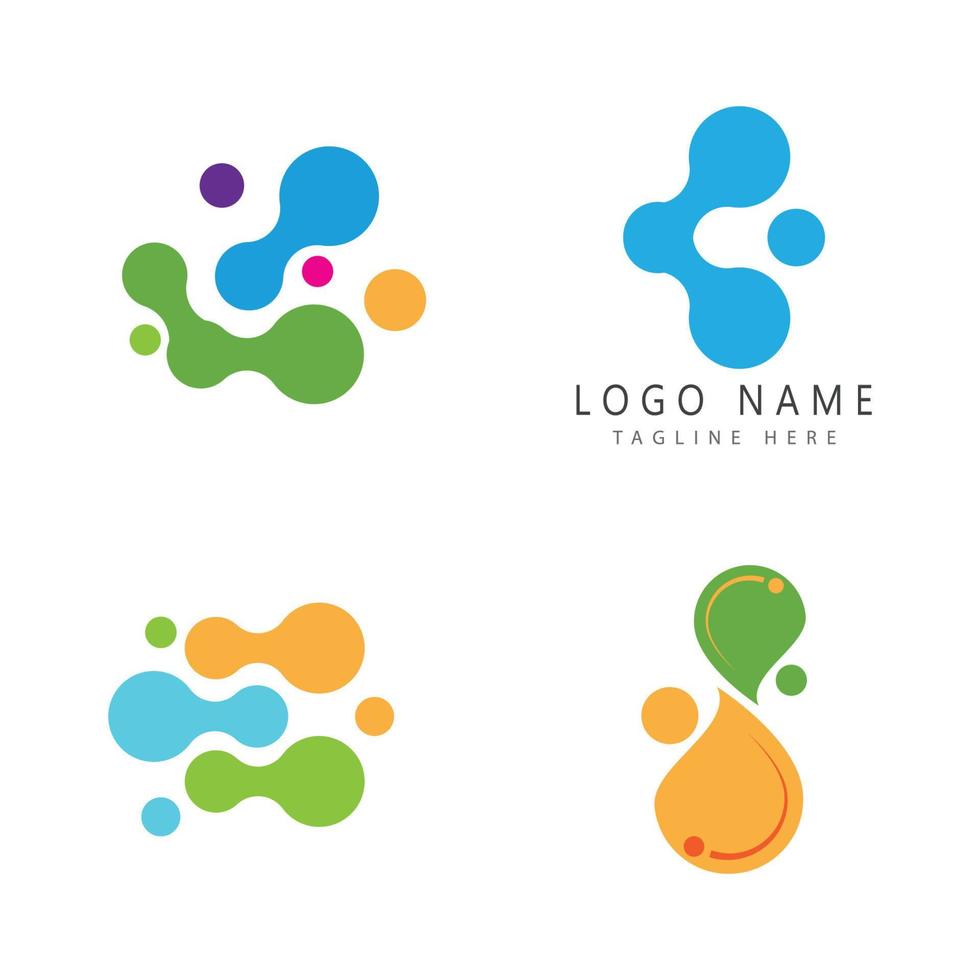 Plantilla de logotipo de símbolo de molécula, diseño de ilustraciones vectoriales vector