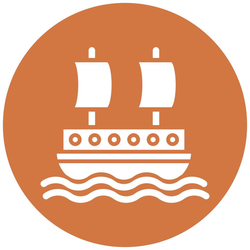 Pirate Ship Icon Style vector