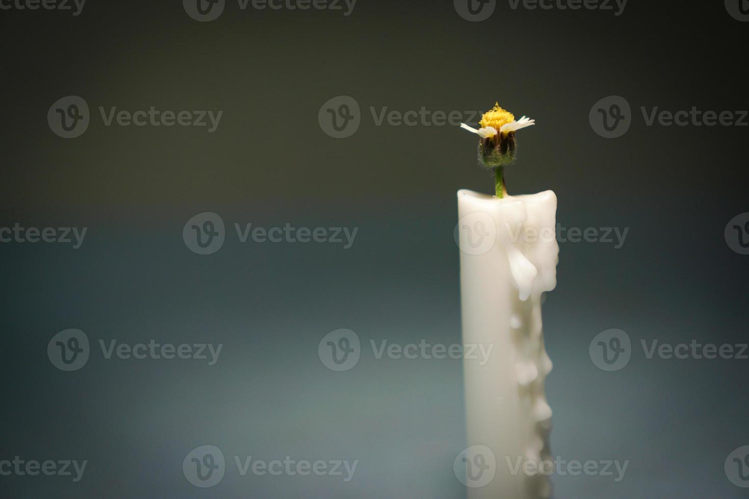 Creative concept of candle with a copy space. photo