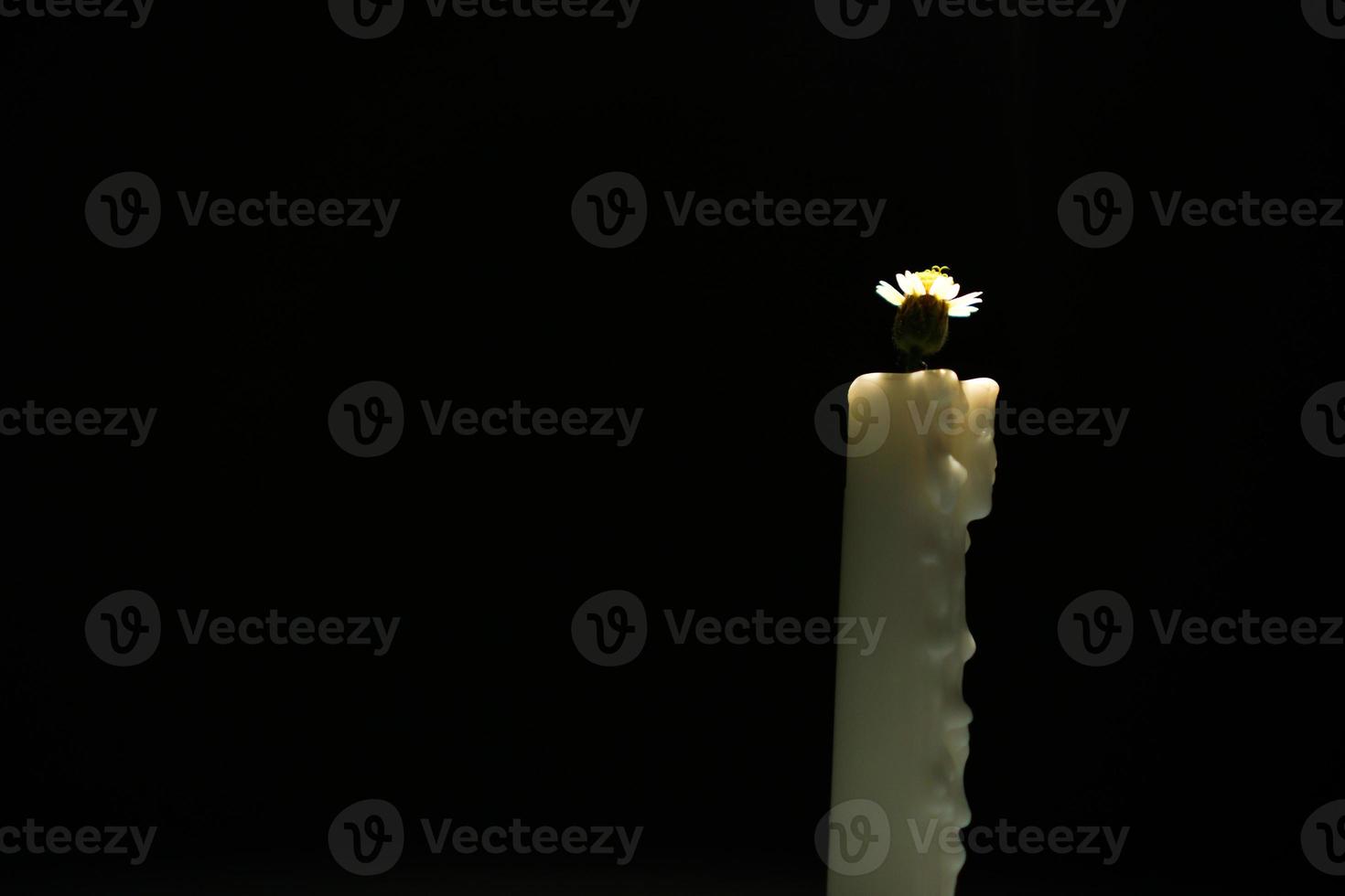 Creative concept of candle with a copy space. photo