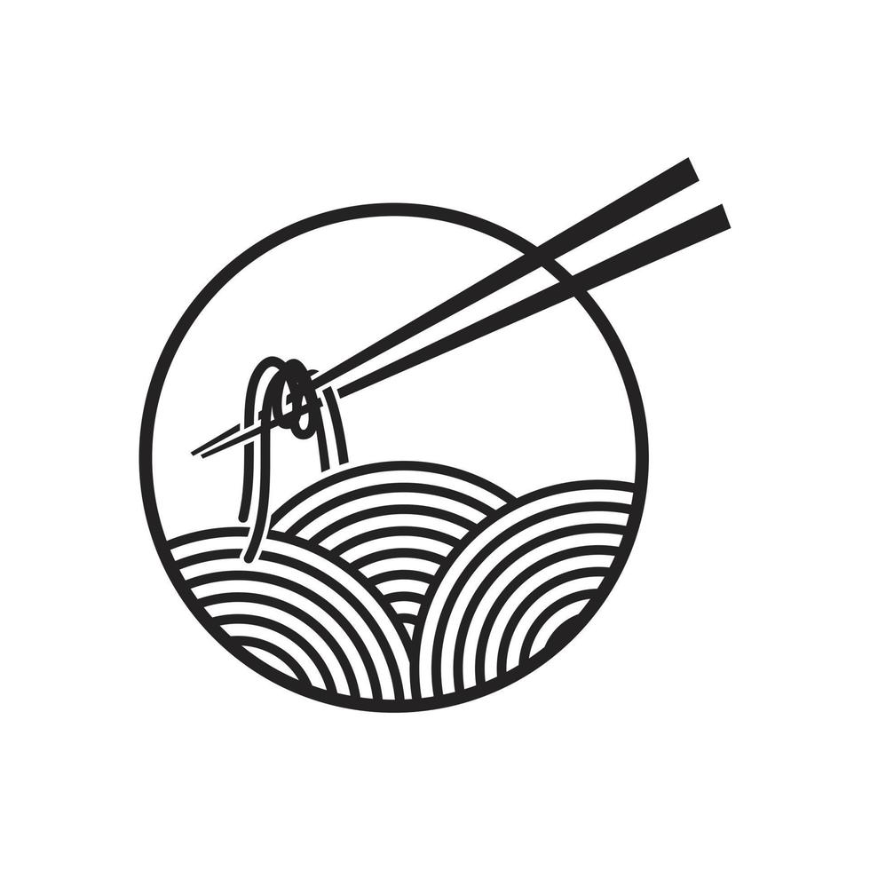 Black White Noodle logo vector
