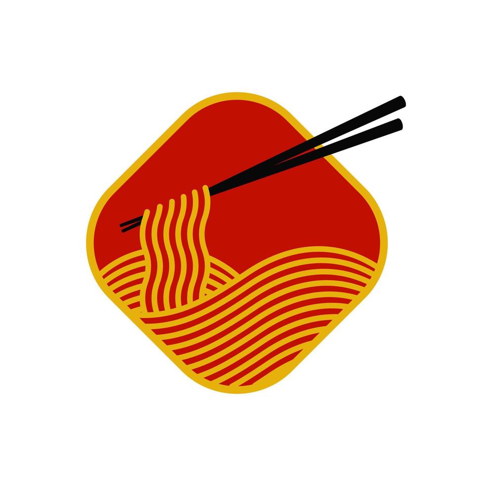 logotipo de fideos rojos vector