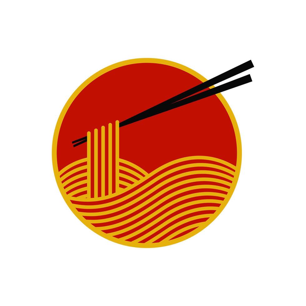 logotipo de fideos amarillos vector