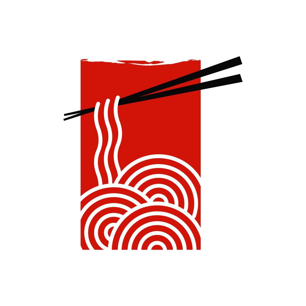 logotipo de fideos cuadrados vector