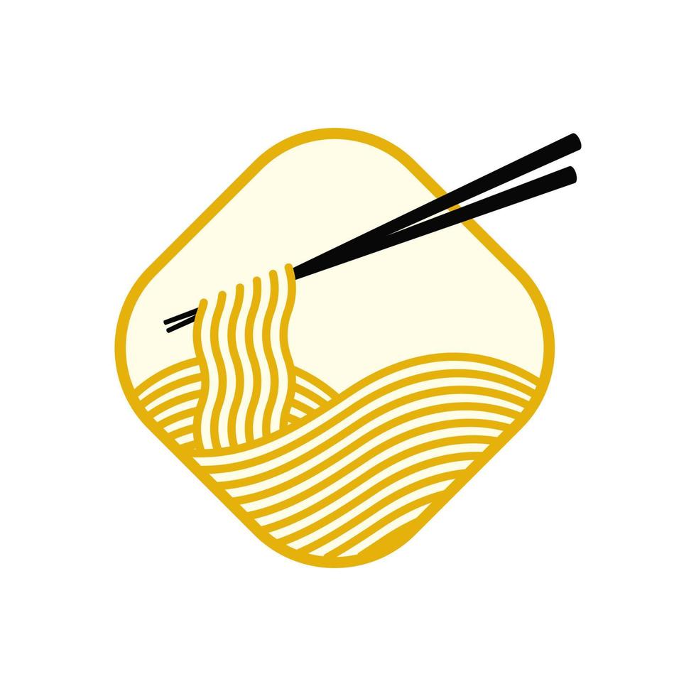 logotipo de fideos amarillos vector