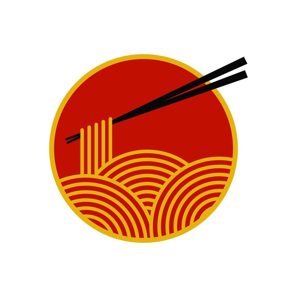 logotipo de fideos rojos vector