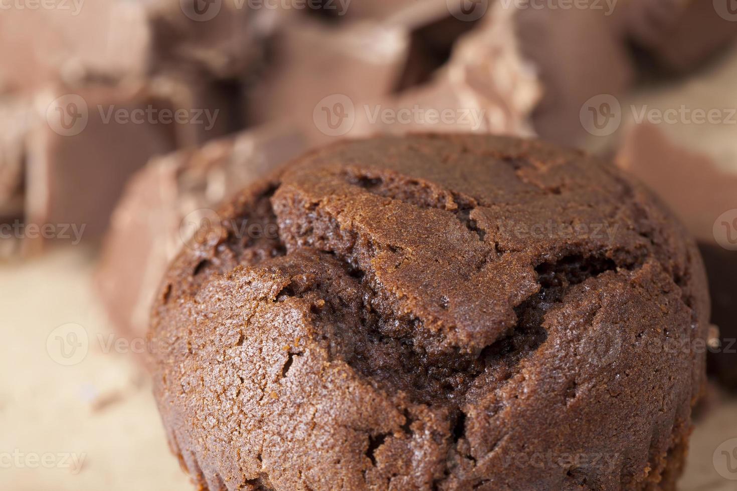 pieces of large natural real chocolate photo