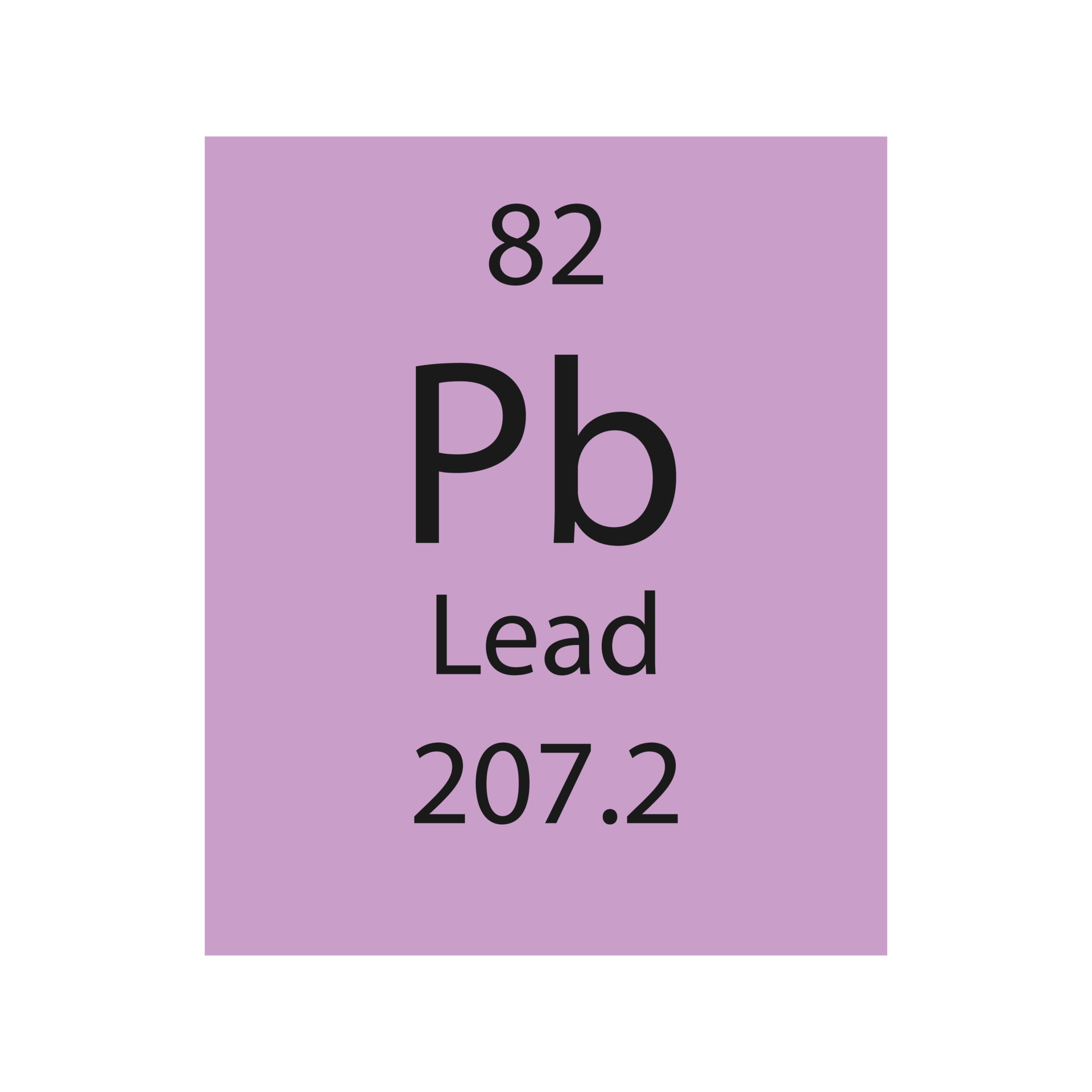 Lead symbol. Chemical element of the periodic table. Vector