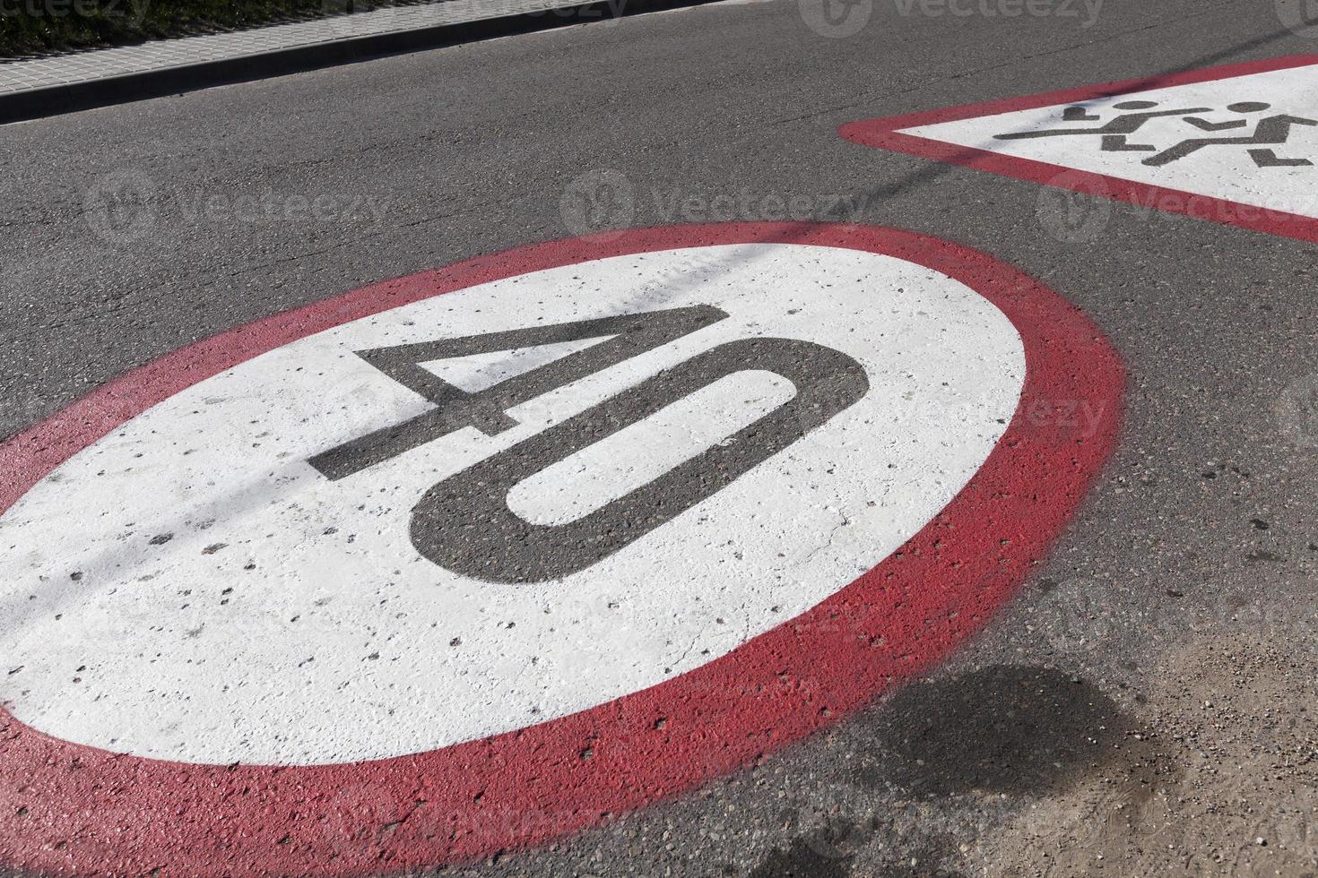 road signs that limit the speed photo