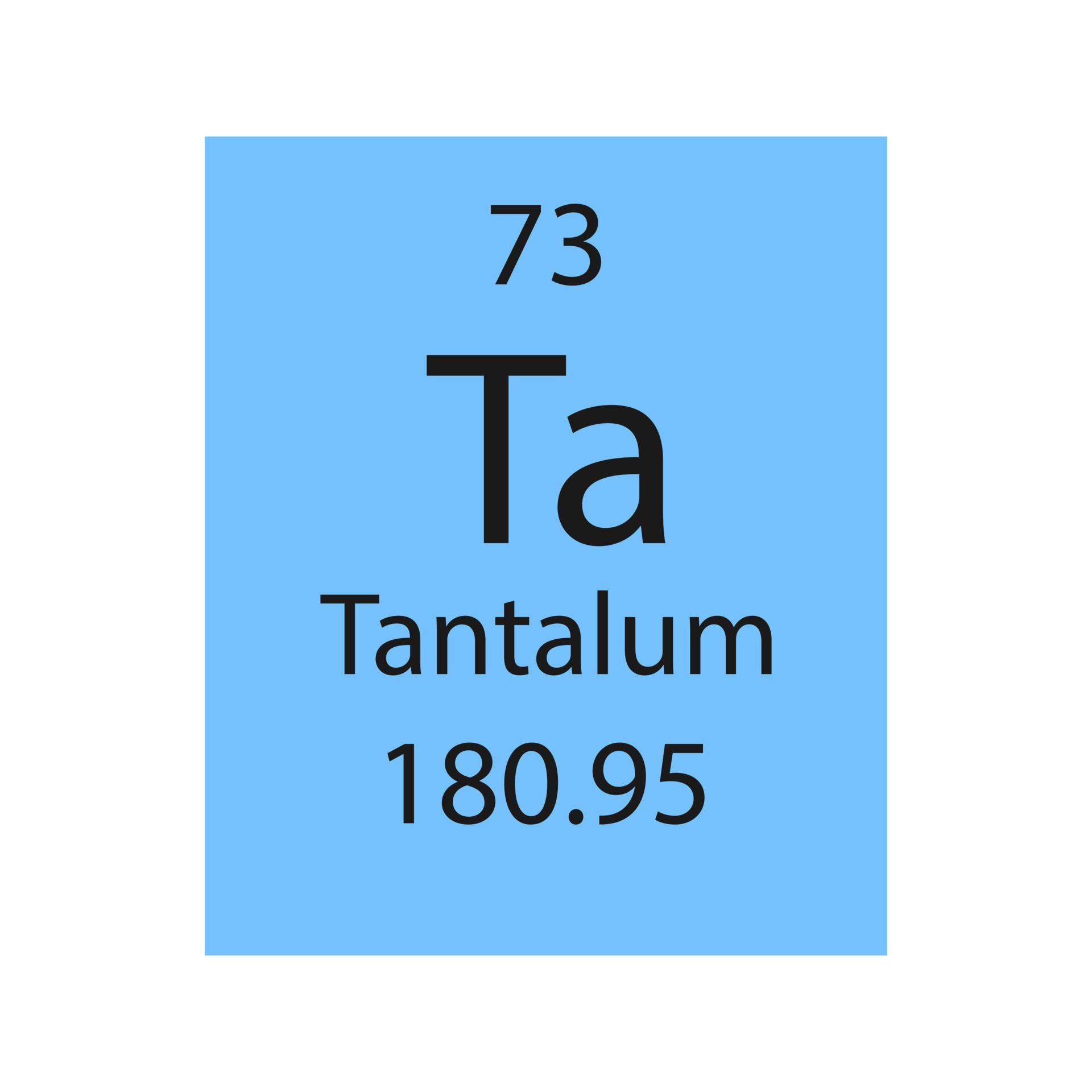 Tantalum symbol. Chemical element of the periodic table. Vector