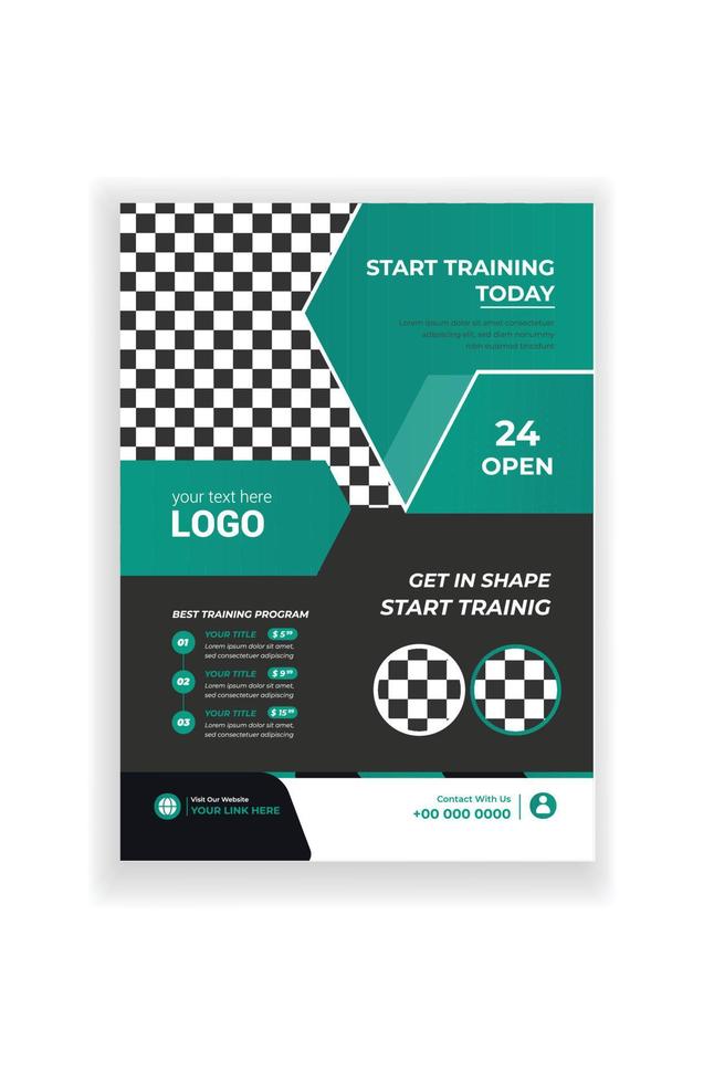 Gym and fitness flyer template vector