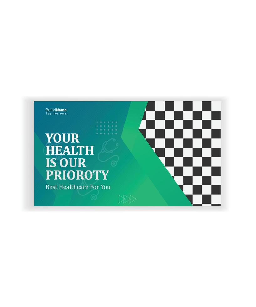 Medical Healthcare YouTube Thumbnail vector