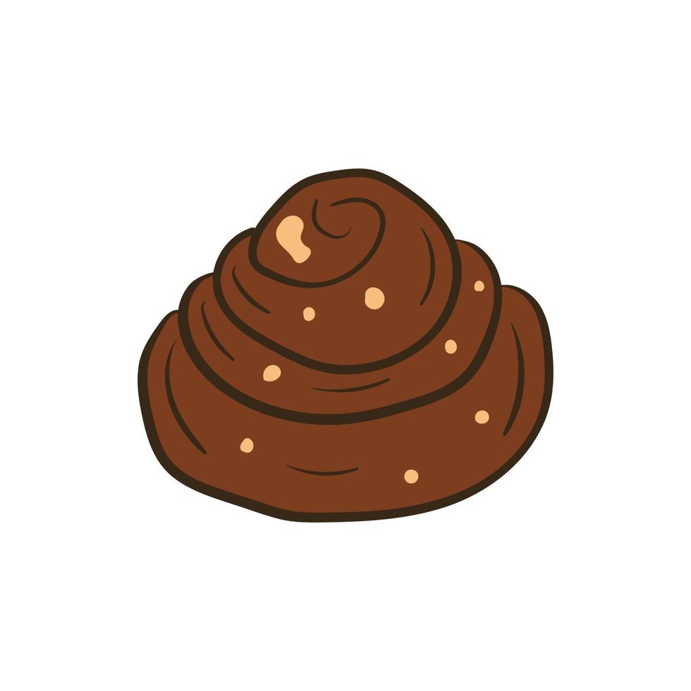 Cinnabon. Vector illustration with scribbles on the theme of cozy autumn. Cute element for greeting cards, posters, stickers and seasonal design.