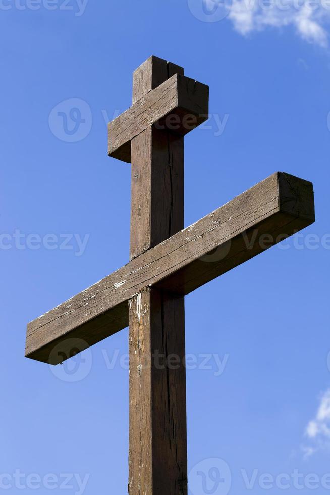 close up of religious crosses photo