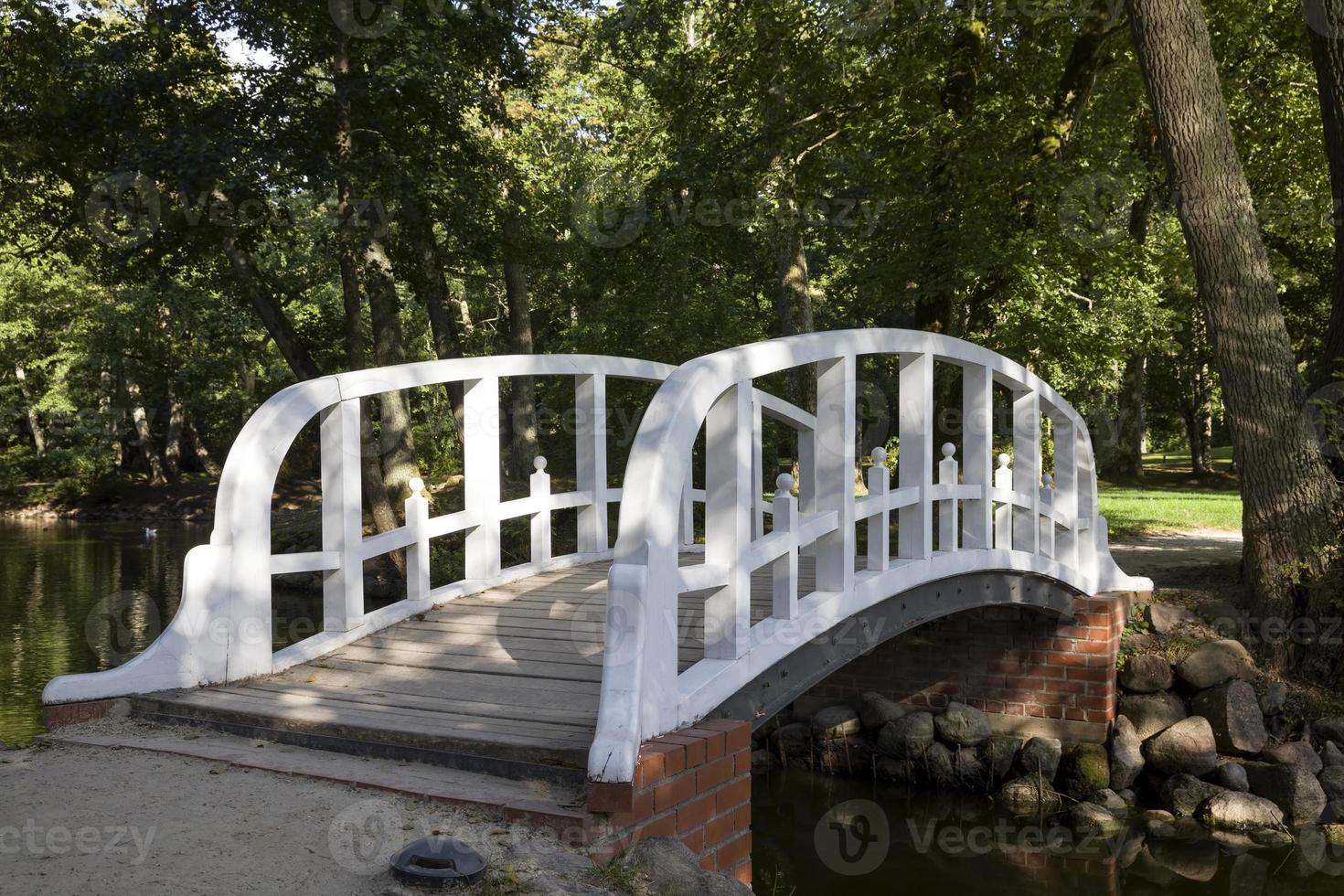 a simple wooden bridge photo