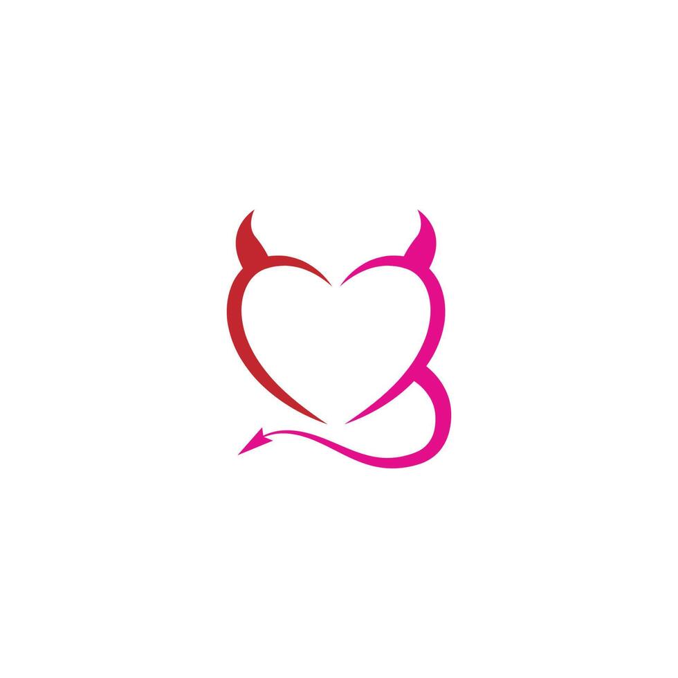 Devil heart icon logo design illustration vector