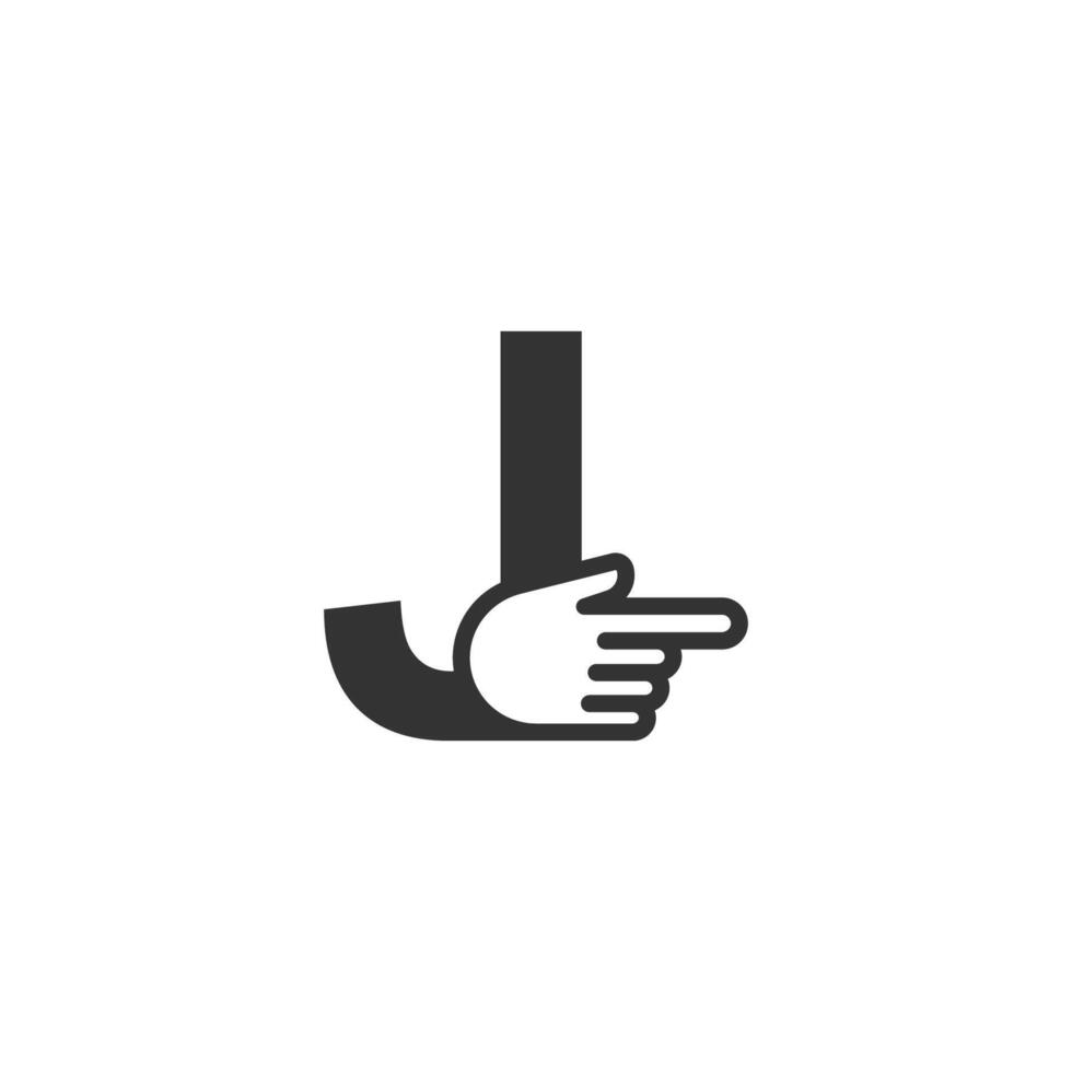 Letter combined with a hand cursor icon illustration vector