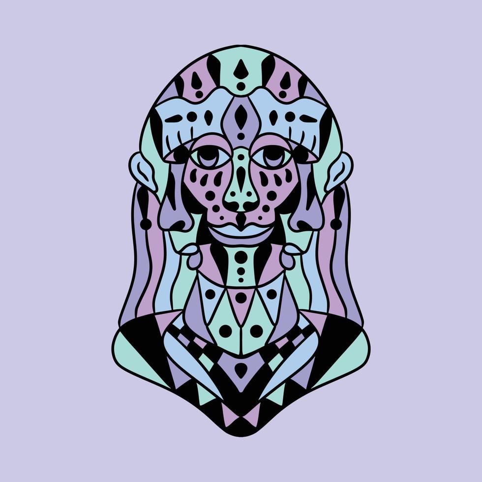 unique creative head design abstract colorful multicolor cubism surrealism style artwork premium vector