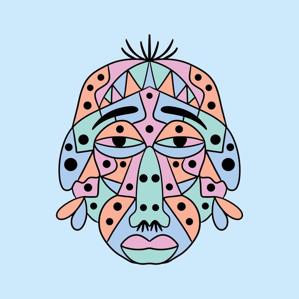 unique creative head design abstract colorful multicolor cubism surrealism style artwork premium vector