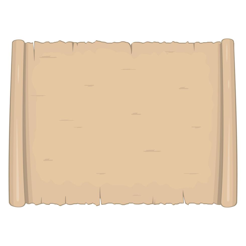 Parchment old paper sheet vector illustration isolated on white background.