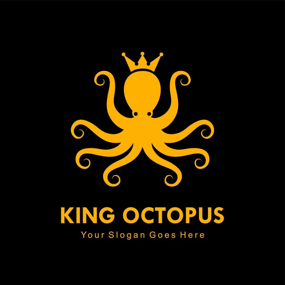 king octopus logo vector