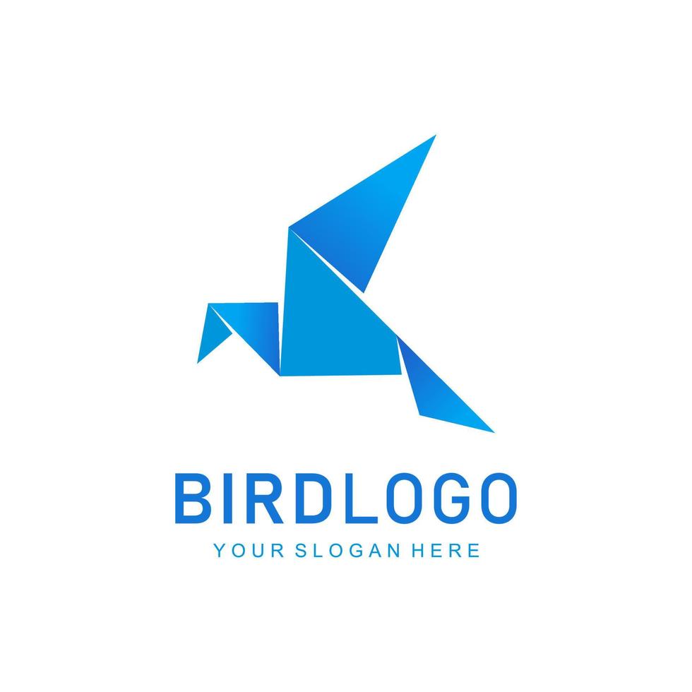 origami bird logo vector