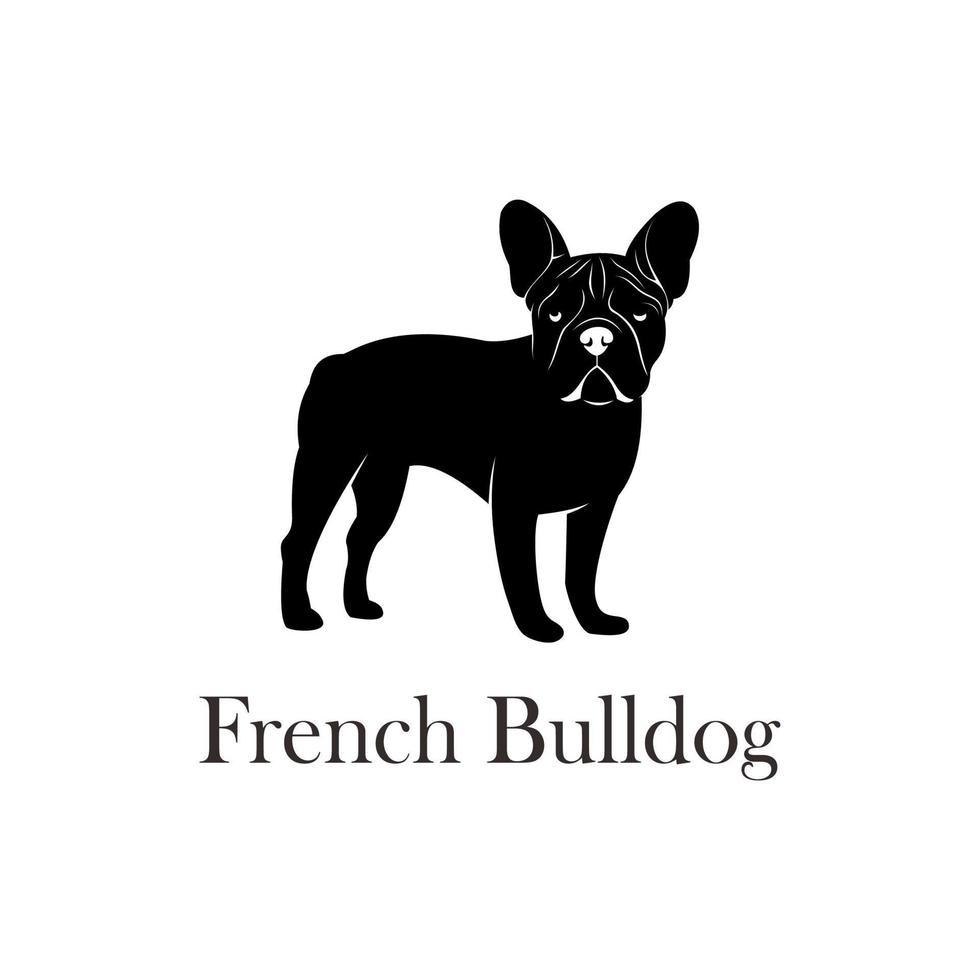 logotipo de bulldog francés vector